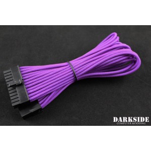Darkside 24-Pin ATX 12" (30cm) HSL Single Braid Extension Cable - Purple UV (DS-0501)