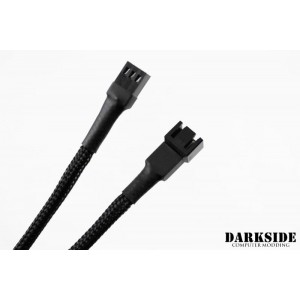 Darkside 3-Pin 40cm (16") M/F Fan Sleeved Cable - Jet Black (DS-0517)