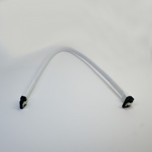 Darkside 30cm (12") SATA 3.0 180° to 90°  Data Cable with Latch - White (DS-0554)