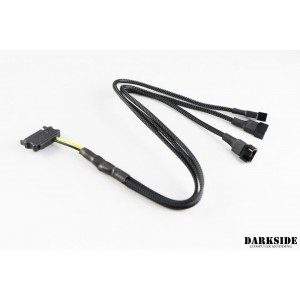 Darkside Three-Way 4-Pin/3-Pin Fan Slitter Cable With SATA Power (DS-0931)