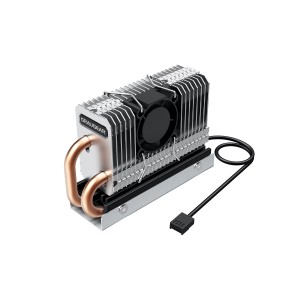 GRAUGEAR Heatpipe Cooler for M.2 NVMe 2280 SSD with 25mm PWM Fan (G-M2HP04-F)
