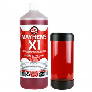 Mayhems - PC Coolant - X1 Premix - Eco Friendly Series - UV Fluorescent | 1 Liter - Candy Apple Red (MX1UVR1LTR)