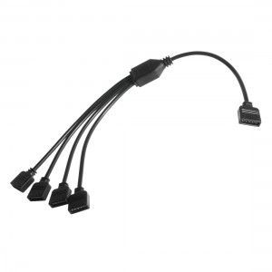 ModMyMods 5-Pin Female RGBW LED Strip 4-Way Splitter Cable - Black (MOD-0259)