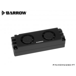 Barrow Premium 2280/22110 PCIE SATA M2 SSD Dual Fan Heatsink Cooler - Black (HDM2280-FT)