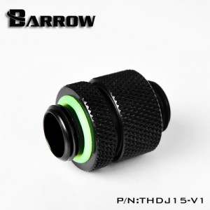 Barrow G1/4" 15mm Male to Male Extension Fitting with Micro Adjustment - Black (THDJ15-V1)