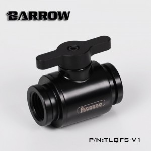 Barrow G1/4" Mini Ball Valve Fitting "Metal Handle Version" - Black/Black (TLQFS-V1)