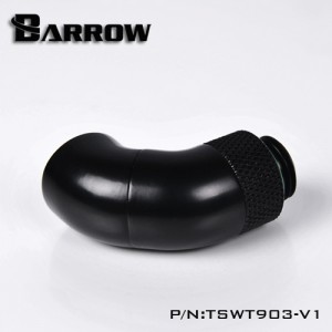 Barrow G1/4" 90 Degree Male to Female Dual Rotary Snake Adaptor - Black (TSWT902-V1)