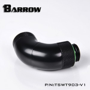 Barrow G1/4" 90 Degree Male to Female Triple Rotary Snake Adaptor - Black (TSWT903-V1)