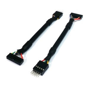 USB 2.0 9-Pin Male to USB 3.0 20-Pin Female Low Profile (10cm) (CAB387)