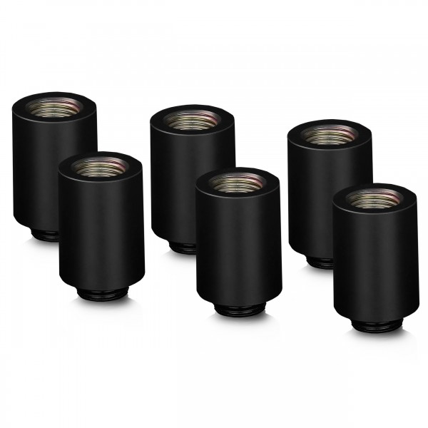 Thermal Grizzly DeltaMate 28mm Male to Female Extender Fitting - MF28 - Black - 6 Pack (TG-DM-FIT-6008)