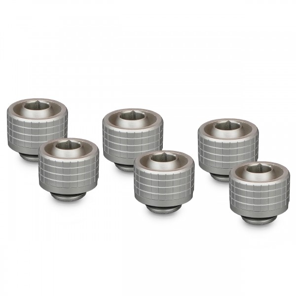 Thermal Grizzly DeltaMate 16/10mm SoftTube Compression Fitting - ST16 - Matte Nickel - 6 Pack (TG-DM-FIT-6201)