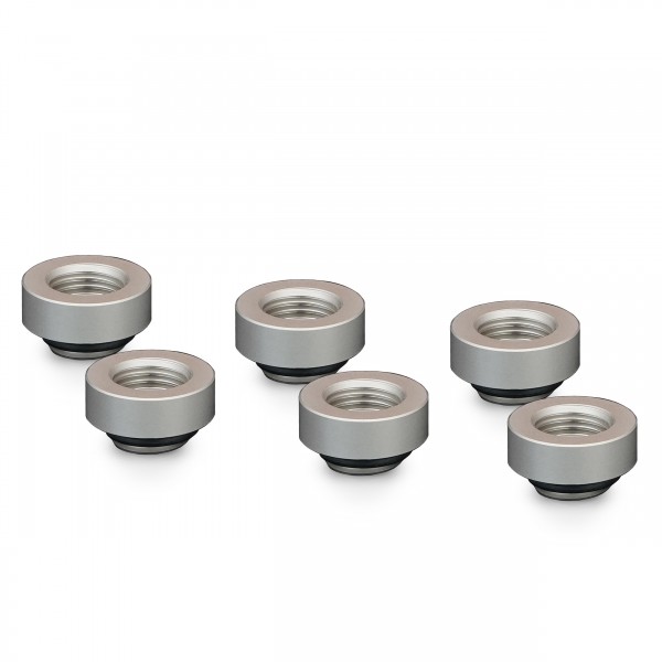 Thermal Grizzly DeltaMate 7mm Male to Female Extender Fitting - MF7 - Matte Nickel - 6 Pack (TG-DM-FIT-6205)
