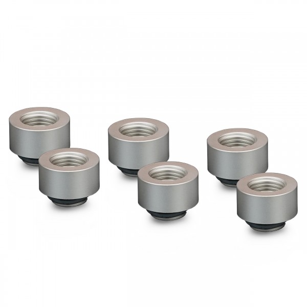 Thermal Grizzly DeltaMate 10mm Male to Female Extender Fitting - MF10 - Matte Nickel - 6 Pack (TG-DM-FIT-6206)