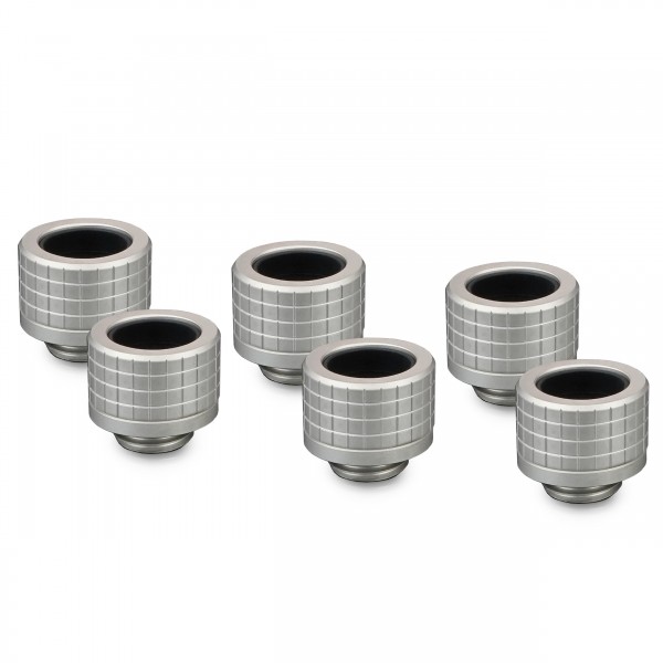 Thermal Grizzly DeltaMate 14mm HardTube Compression Fitting - HT14 - Matte Nickel - 6 Pack (TG-DM-FIT-6214)