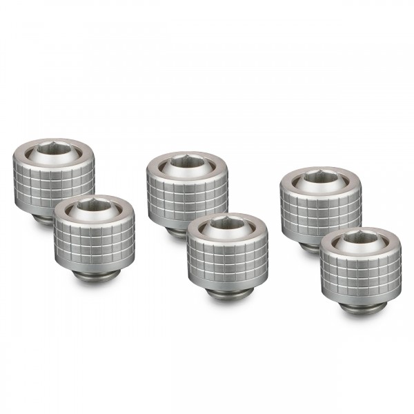 Thermal Grizzly DeltaMate 13/10mm SoftTube Compression Fitting - ST13 - Matte Nickel - 6 Pack (TG-DM-FIT-6217)