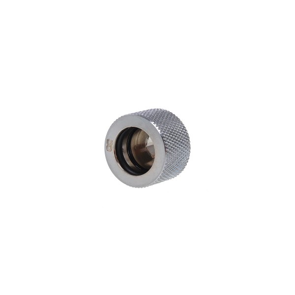 Alphacool G1/4 16mm Knurled HardTube Compression Fitting - Chrome (17195)