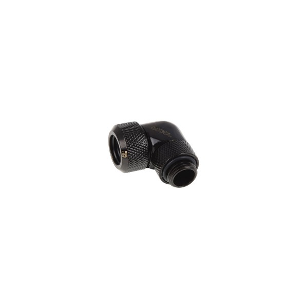 Alphacool Eiszapfen 13mm HardTube Compression Fitting 90° Rotatable G1/4 - Knurled - Deep Black (17393)