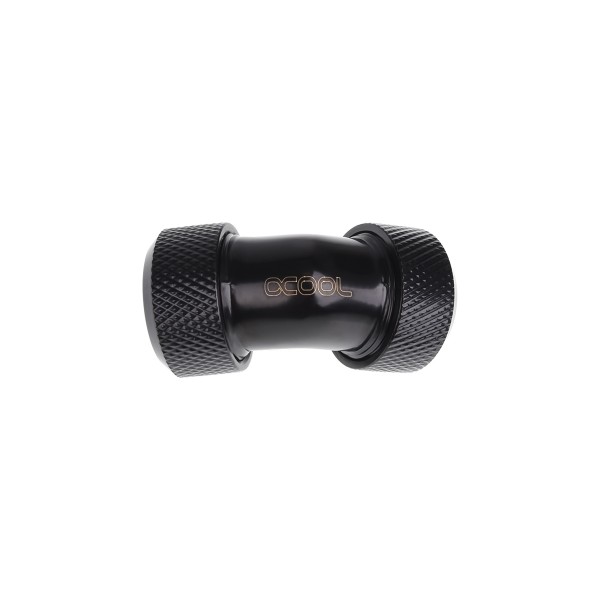 Alphacool Eiszapfen 13mm HardTube Compression Fitting 45° L-connector for Plexi- Brass Tubes - Knurled - Deep Black (17403)
