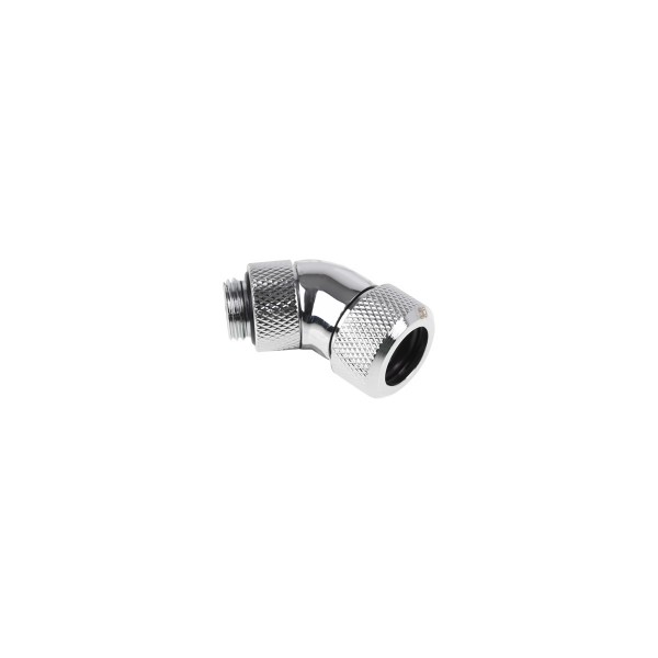 Alphacool Eiszapfen 13mm HardTube Compression Fitting 45° Rotatable G1/4 - Knurled - Chrome (17406)