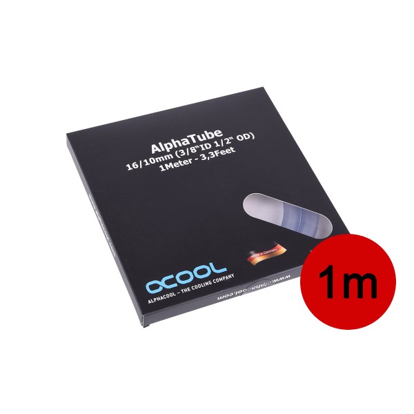 Alphacool Tubing AlphaTube HF 16/10 (3/8"ID) - Clear 1m (3.3ft) Retailbox (18574)