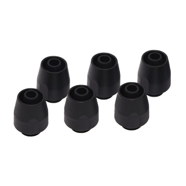 Alphacool HF Thrust Sleeve TPV - Straight - Black - Six Pack (17453)