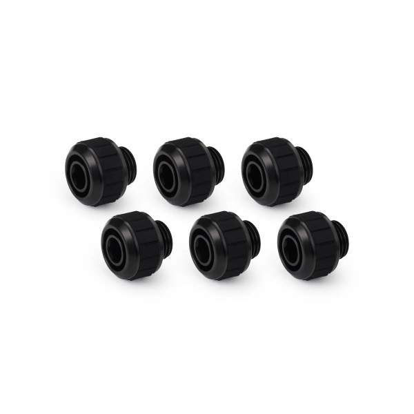 Alphacool Apex Grip 13/10mm G1/4 SoftTube Fitting - Black - 6 Pack (14920)