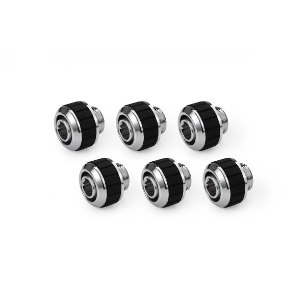 Alphacool Apex Grip 13/10mm G1/4 SoftTube Fitting - Chrome - 6 Pack (14921)