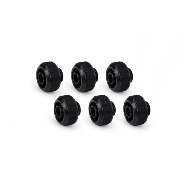 Alphacool Apex Grip 16/10mm G1/4 SoftTube Fitting - Black - 6 Pack (14923)