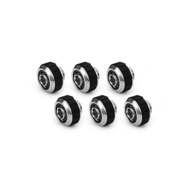 Alphacool Apex Grip 16/10mm G1/4 SoftTube Fitting - Chrome - 6 Pack (14924)