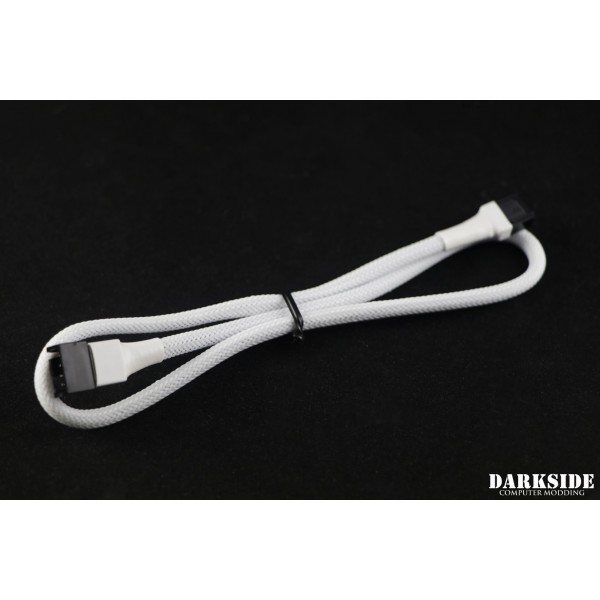 Darkside 4-Pin 50cm (19.5") M/F Sleeved PWM Fan Cable – White (DS-0964)