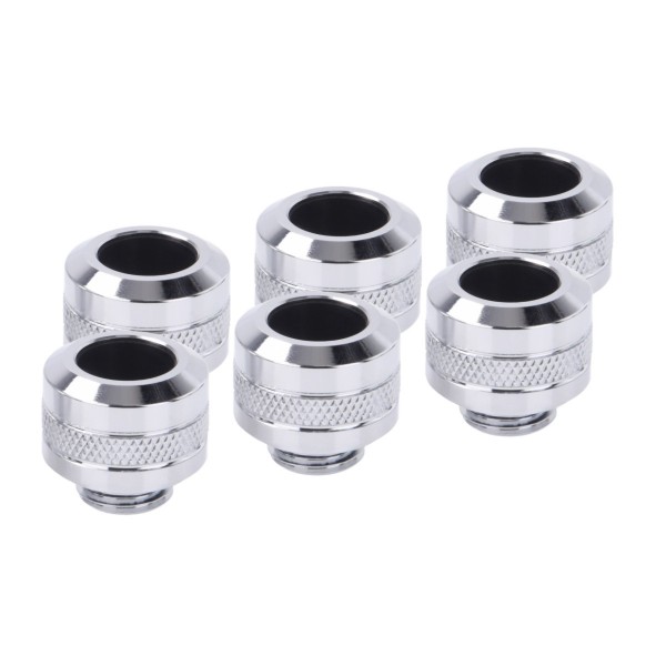 Alphacool Eiszapfen PRO 13mm HardTube Fitting G1/4 - Six Pack - Chrome (17474)
