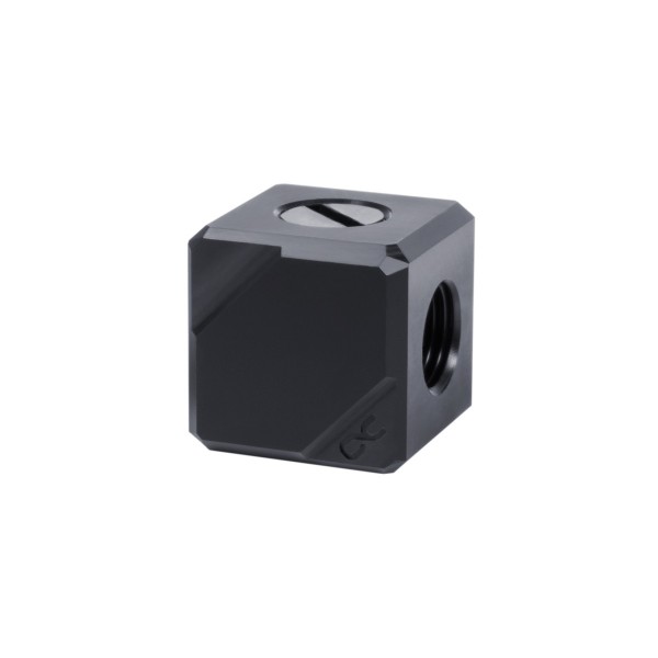 Alphacool Eiszapfen Connection Terminal 4-way G1/4 IT - Black Acetal (17557)