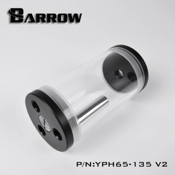 Barrow 135mm Transparent Mutliport Reservoir - Acrylic/Acetal - Black (YPH65-135-V2)