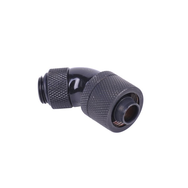 Alphacool G1/4 3/8"ID x 5/8"OD 45° Revolvable Compression Fitting - Black (17084)