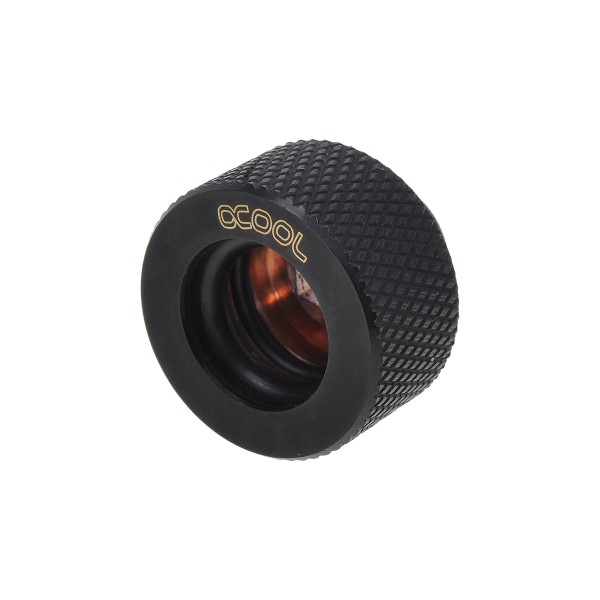 Alphacool G1/4 13mm Knurled HardTube Compression Fitting - Deep Black (17189)