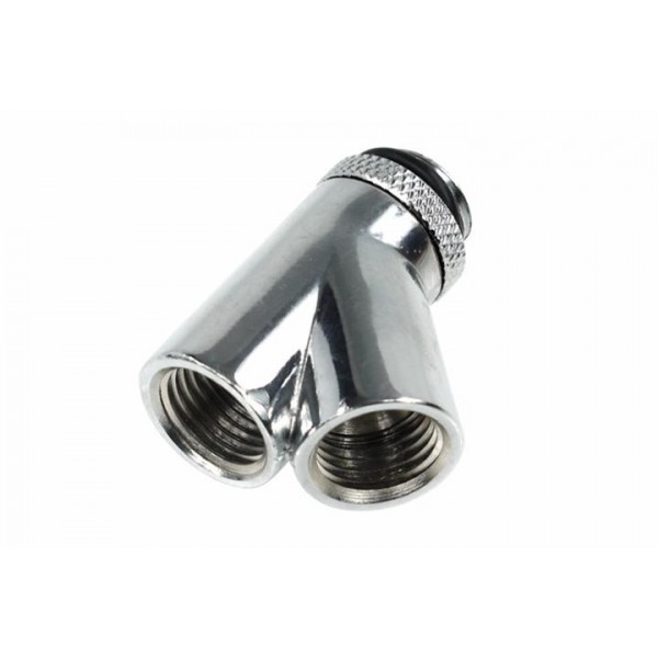 Alphacool G1/4 Revolvable 45° Y-Connector - Chrome (17062)