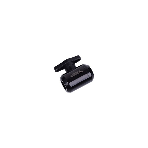 Alphacool G1/4 Eiszapfen 2-Way Ball Valve Fitting - Deep Black (17142)