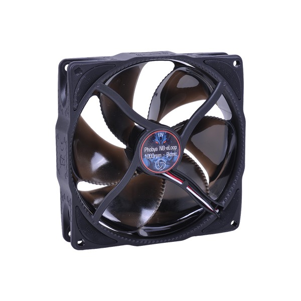 Phobya NB-eLoop 120 x 25mm Bionic Fan | Black Edition - 1000rpm (78406)