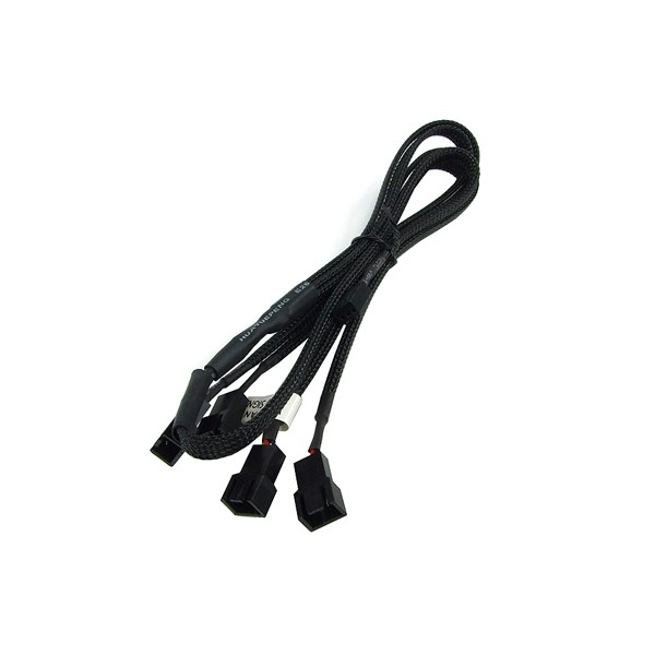 Phobya 3-Pin Fan to 4x 3-Pin Fan Breakout Cable - 60cm | Black (81038)