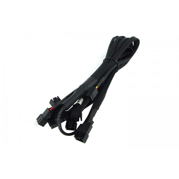 Phobya 3-Pin Fan to 9x 3-Pin Fan Breakout Cable - 60cm | Black (81049)