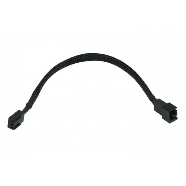 Phobya 3-Pin Fan 12V to 5V Voltage Reducer - 20cm | Black (81074)