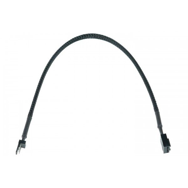 Phobya 3-Pin Fan to 4-Pin PWM Cable - 30cm - Black (81121)