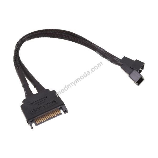 Phobya SATA Power to 3-Pin 5V and 12V - Black | 20cm (87499)