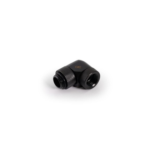 Alphacool Eiszapfen G1/4" 90° Dual Rotary Male to Female L-Connector - Black (17260)