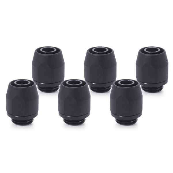 Alphacool HF Compression Fitting TPV - Straight - Black - Metal - Six Pack (17454)