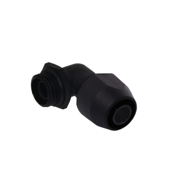 Alphacool HF 12.7/7.6mm 90 Degree Screw-On Sleeve TPV Metal - Black (17455)