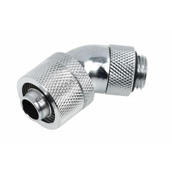 Alphacool G1/4 3/8"ID x 5/8"OD 45° Revolvable Compression Fitting - Chrome (17083)