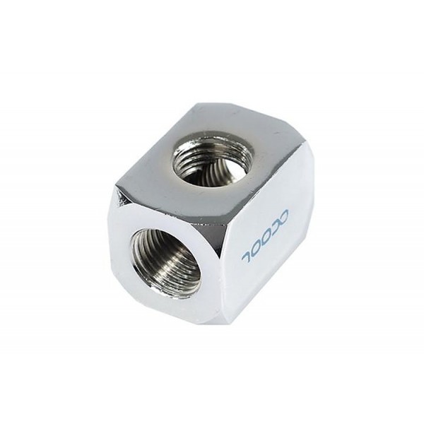 Alphacool G1/4 Round TEE Connection Terminal - Chrome (17029)