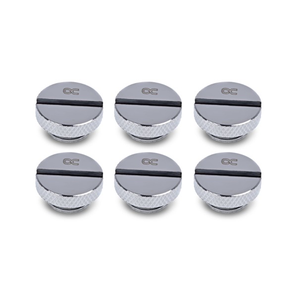 Alphacool Eiszapfen Stop Plug G1/4 - Chrome - 6 Pack (17623)