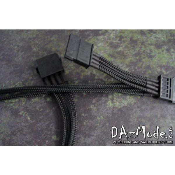 DarkSide SATA 2-WAY Power Cable 12" (30cm) - Jet Black (DS-0551)